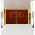 thumbnail image 1 of Prehistoric Headboard, Tree on Motifs Leaf Floral Ornaments Native Folk Patterns, Upholstered Decorative Metal Bed Headboard with Memory Foam, Twin Size, Brown Green, by Ambesonne, 1 of 4