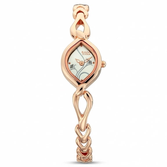 Titan Women Metal Analog Silver Dial Watch-Nn2455Wm01/Np2455Wm01, Band Color-Rose Gold