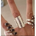 thumbnail image 5 of 925 Sterling Silver Long Boho Statement Ring – Handmade Hammered Wide Wrap Band, Adjustable Shiny Finish Bold Ring for Women, 5 of 9
