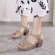 thumbnail image 5 of Sandalias de mujer de talla grande cómodas con tacón grueso y hebilla de metal estilo europeo y americano de verano, 5 of 5