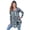 Black Abstract Tie Dye, variant on Women's Plus Size Knit Thermal V Neck Swing Tunic – Long Sleeve