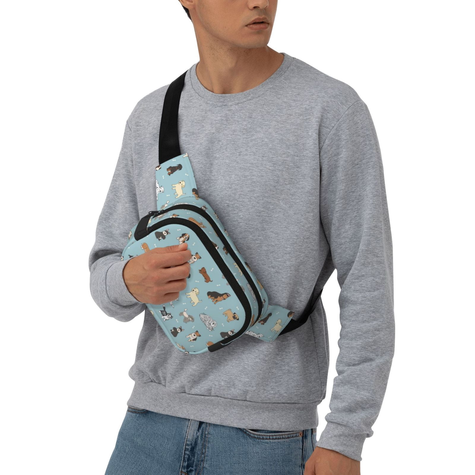 Hirioo Dog Pets for Double Layer Waist Bag Adjustable Fanny Pack For Travel Running Hiking