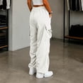 thumbnail image 6 of Womens Baggy Parachute High Waist Cargo Pants Multi Pocket, Elastic Waist, Adjustable Hem, Lightweight, Hiking Trousers, for Streetwear Travel Running,Outdoor, 6 of 6