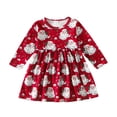 thumbnail image 1 of MIASHUI Robe de Fête pour Filles Tout-Petits avec Manches Longues et Illustrations de Père Noël Rouge, 3-4 Ans, 1 of 8
