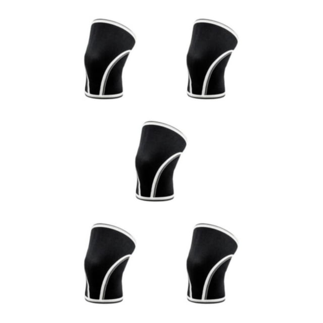 Thinsony 1/2/3/5 Fashionable And Knee Sleeves For Weightlifting - Lightweight Protection Knee Sleeves Weightlifting Blended Model B black and wh L 5PCS