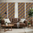 thumbnail image 2 of Ambesonne Floral Window Curtains, Tropicana Vibes Botany, Each 28" W x 63" L, Marigold Violet Purple, 2 of 5