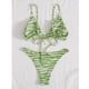 thumbnail image 3 of Gibobby Trajes de Baño para Mujer Floral Push-Up Traje de baño Traje de baño Bikini Estampado Conjunto Mujeres Acolchado Ropa de playa Trajes de baño Tan(Verde,M), 3 of 5