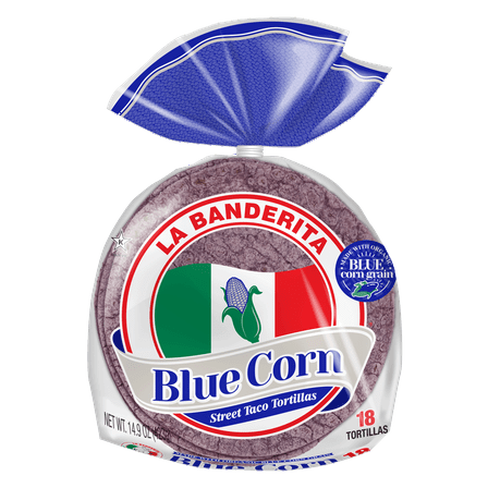 La Banderita Blue Corn Small Street Taco Tortillas, 14.9 oz, 18 Count