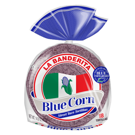 La Banderita Blue Corn Small Street Taco Tortillas, 14.9 oz, 18 Count