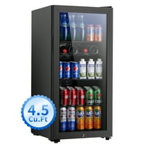 Kcpolre 4.5 Cu.ft Beverage Refrigerator, 150 Can Freestanding Beverage Cooler for Office, Bar, Home