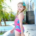 thumbnail image 5 of GYRATEDREAM Girls One Piece Swimsuits Quick Dry Beach Mermaid Swimwear Ruffle Bathing Suit for Beach 5-12 Years, 5 of 11