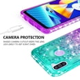 thumbnail image 5 of Compatible for Samsung Galaxy M11 Case with Tempered Glass Screen Protector SOGA Diamond Liquid Quicksand Cover Cute Girl Women Phone Case - Teal / Purple, 5 of 5