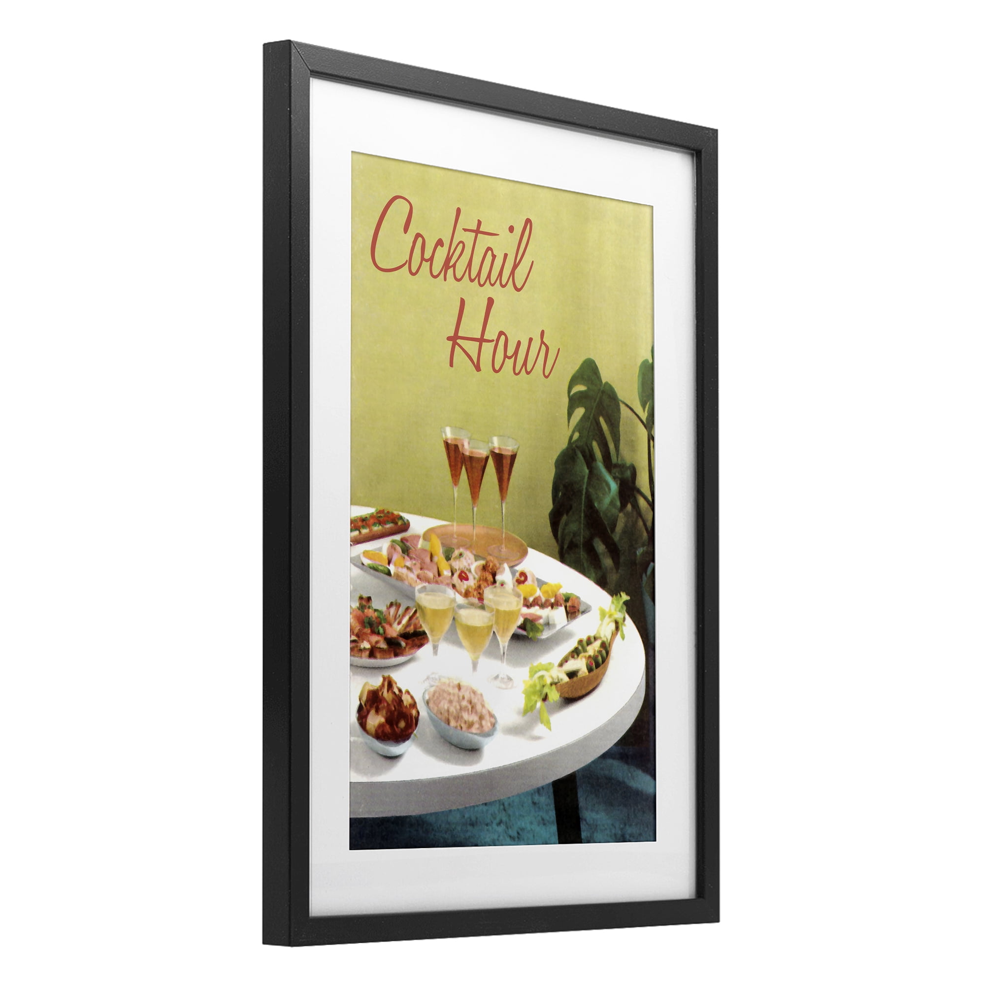 Stupell Industries Cocktail Hour Table Spread Black Framed Print Under Glass, design by Tim Wright