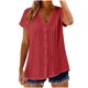 thumbnail image 5 of Camisetas de Manga Corta Extra Larga para las Mujeres con Cuello en V Botón Placa con Cuello Blusa de Túnica, Camisa de Manga Larga Azul Claro Mujeres, 5 of 8