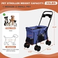 thumbnail image 2 of 4-Wheel Folding Pet Stroller for Small Dogs and Cats, Pet Rolling Carrier with Storage Bag, Breathable Mesh & 2 Safety Leashes, 2 of 9
