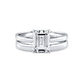 thumbnail image 2 of BERRICLE Sterling Silver Solitaire Wedding Engagement Rings 2.1 Carat Emerald Cut Cubic Zirconia CZ Ring Set for Women, Rhodium Plated Size 5.5, 2 of 12