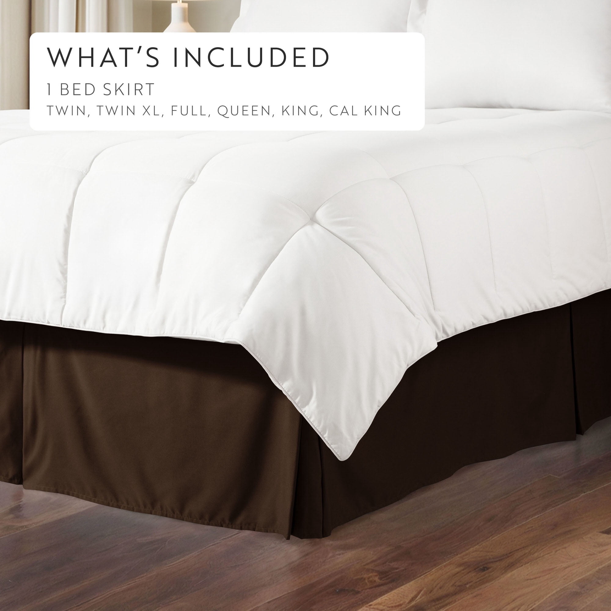 Noble Linens Chocolate Pleated Dust Ruffle Bed Skirt, Twin-XL