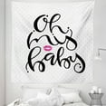 thumbnail image 1 of Saying Tapestry, Hand-Written Style Oh My Phrase with Lips and Polka Dot, Fabric Wall Hanging Decor for Bedroom Living Room Dorm, 5 Sizes, Lavender Black Pink, by Ambesonne, 1 of 1