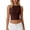 Coffee, variant on Women's High Neck Sleeveless Tank Tops with Backless Cropped Cut and Fitted Silhouette Featuring Solid Color Basic Style White M