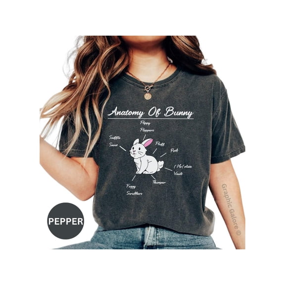 Funny Bunny Anatomy T-Shirt | Cute Rabbit Diagram Tee for Animal Lovers | Unisex Casual Cotton Shirt