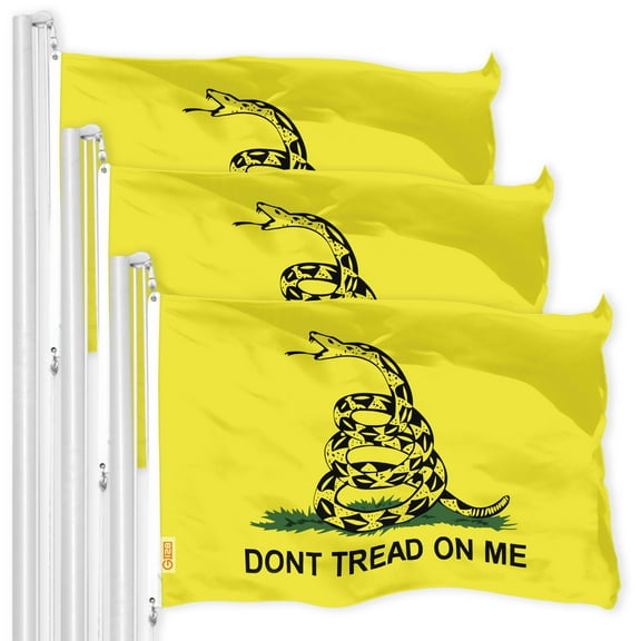 Gadsden Dont Tread on Me Flag 3x5FT 3-Pack Printed 150D Polyester By G128