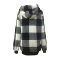 thumbnail image 3 of Womens Hoodies Quarter Zip Up Plaid Print Long Sleeve Hooded Sweatshirts Fall Winter Casual Fashion Jackets, 3 of 3