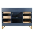 thumbnail image 6 of Fine Fixtures Opulence Collection 48 in. W x 20 in. D x 33 in. H Bathroom Vanity in Navy Blue with White Ceramic Sink - Satin Brass hardware, 6 of 9