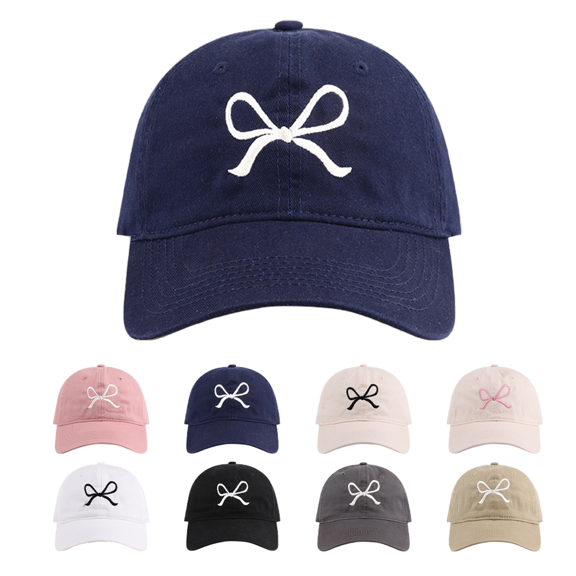 1pc Trendy Bow-Tie Baseball Cap for Women and Men Trucker Hats Y2k Adjustable Fashion Sun Hat with Visor for Hiking & Travel