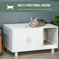 thumbnail image 4 of PawHut Cat Litter Box Enclosure, Hidden Litter Box Furniture, Cat House End Table Washroom with Scratching Pad, for Indoor Cats Kittens, White, 4 of 10