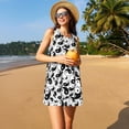 thumbnail image 3 of Xecao Robes d'Été pour Femmes Robes Décontractées de Plage Sans Manches T-Shirt Robe Évasée avec Poches, 3 of 7