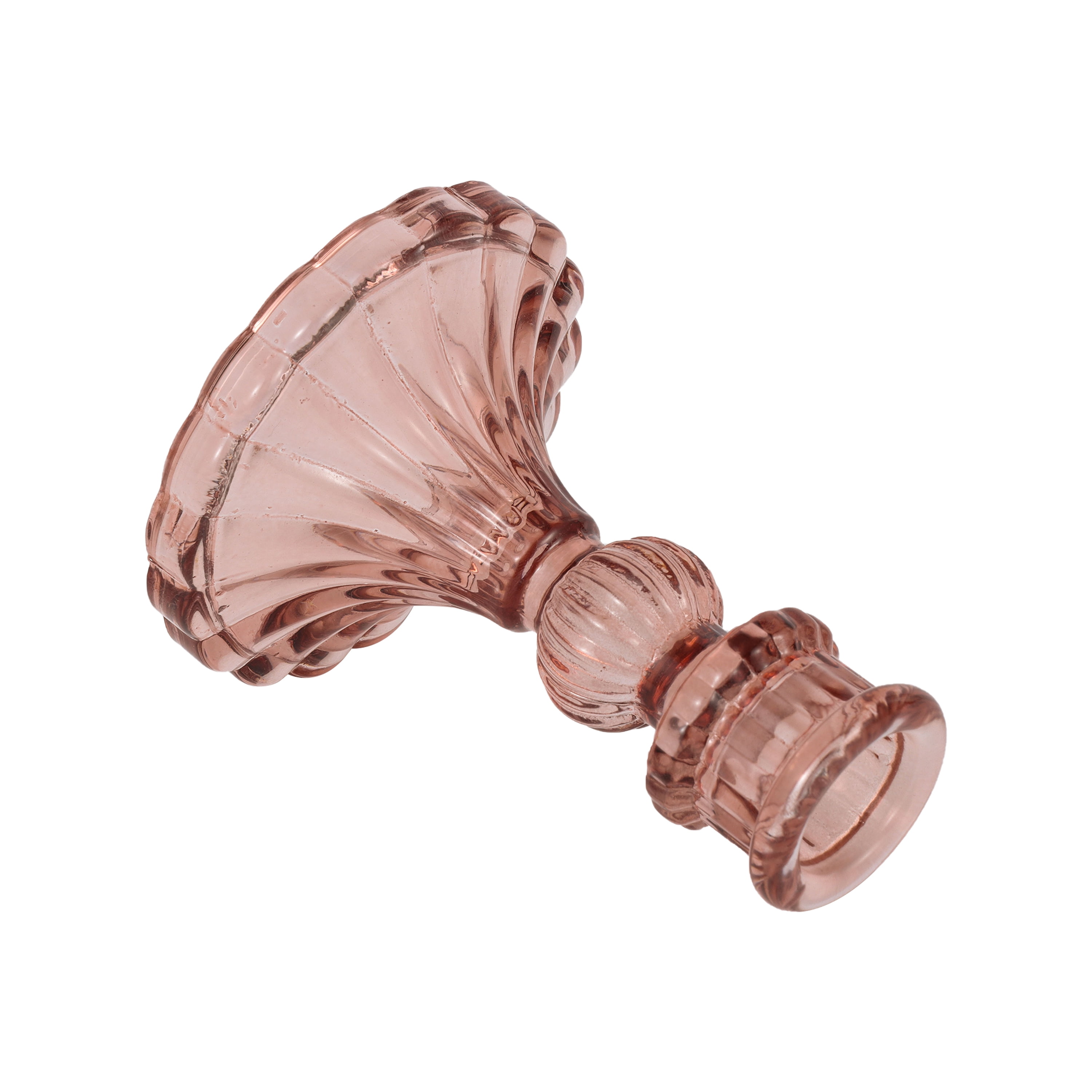 Home Decor Collection Sterling & Noble Home Pink Translucent Glass Decorative Tabletop Taper Candle Holder, Small