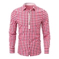 thumbnail image 4 of Mens Shirts Casual Long Sleeve Plaid Embroidery Oktoberfest Tops Comfortable Loose Fit Button Down Collared Mens Dress Shirt, 4 of 9