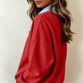thumbnail image 7 of Floleo Women's Twofer Collar Sweatshirt V Neck Long Sleeve Pullover with Faux Shirt Detail Relaxed Fit Casual Layered Look Top for Fall Winter Daily Wear, 7 of 7