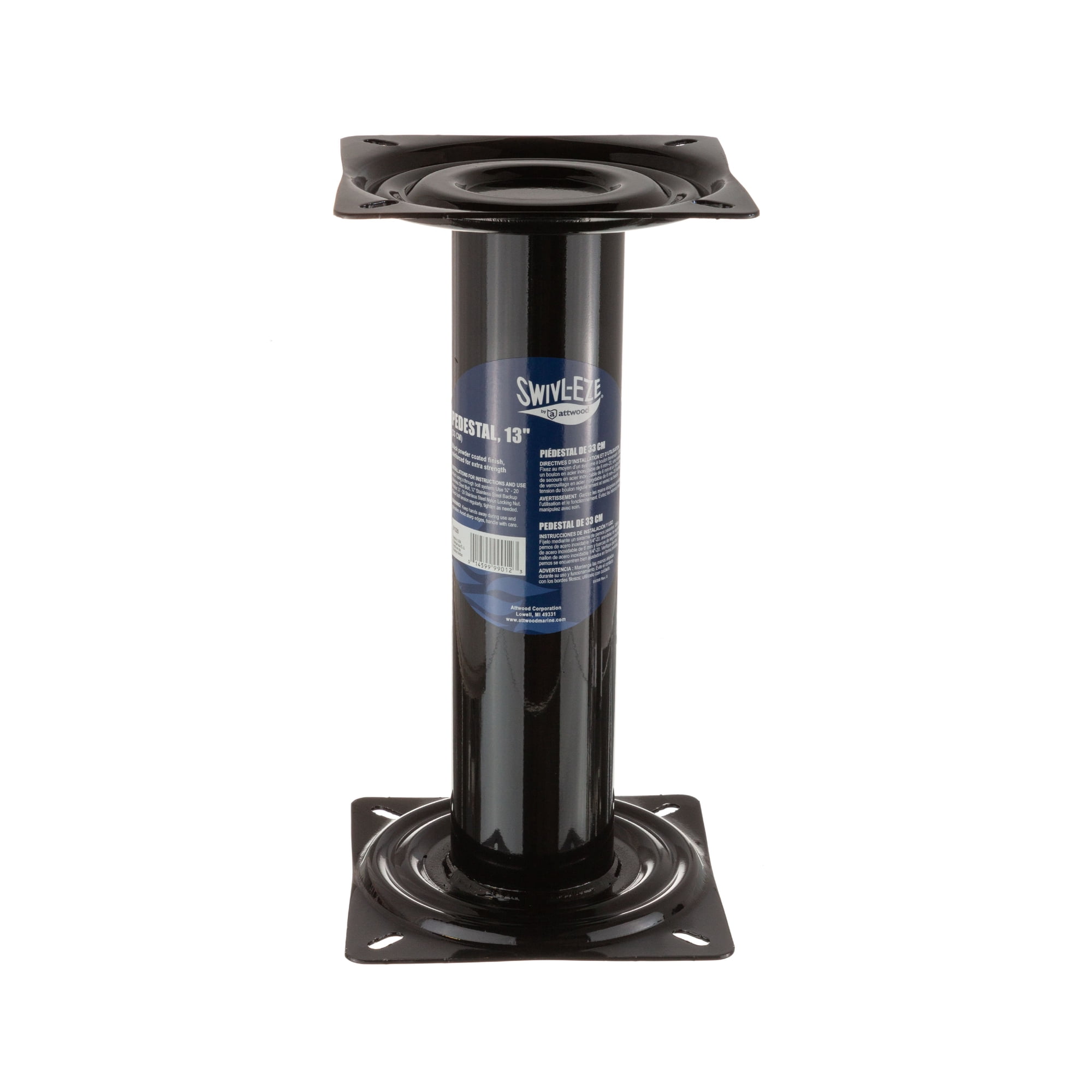 Attwood Swivl-Eze Boat Seat Pedestal with Black Powder-Coated Finish