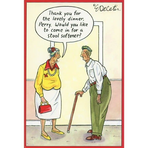 Pictura After Dinner Stool Softener: Old Lady and Man Funny / Humorous Birthday Card
