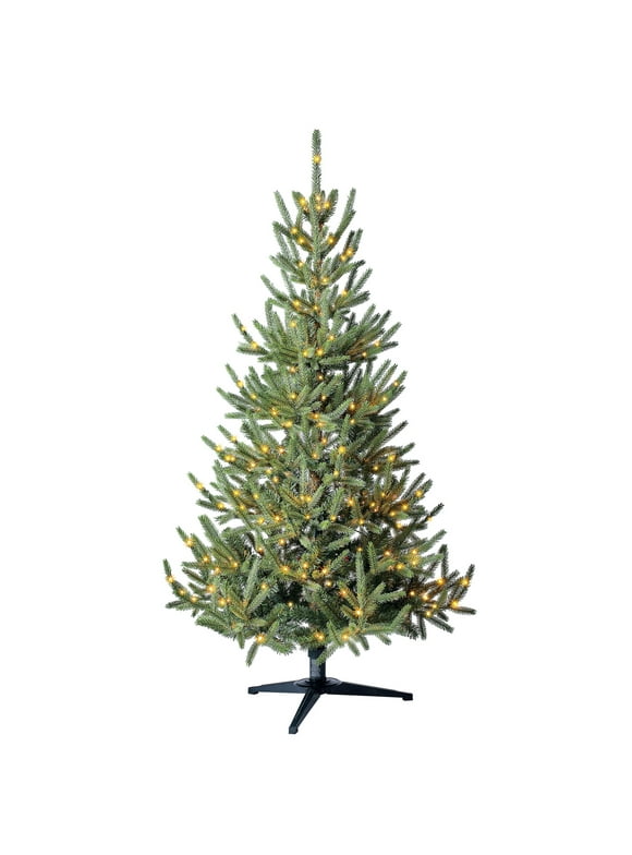 Holiday Time Pre-Lit Abies Index Pine Artificial Christmas Tree, Clear Fairy LED Lights, 5'