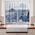 thumbnail image 2 of Alaska Kitchen Curtains, Arctic Winter with Ice Lake Photo from the Northern Part of World Cold Wilderness, Two Panels Drapes with Rod Pocket Room Decor, 55" X 45", White Brown, by Ambesonne, 2 of 3