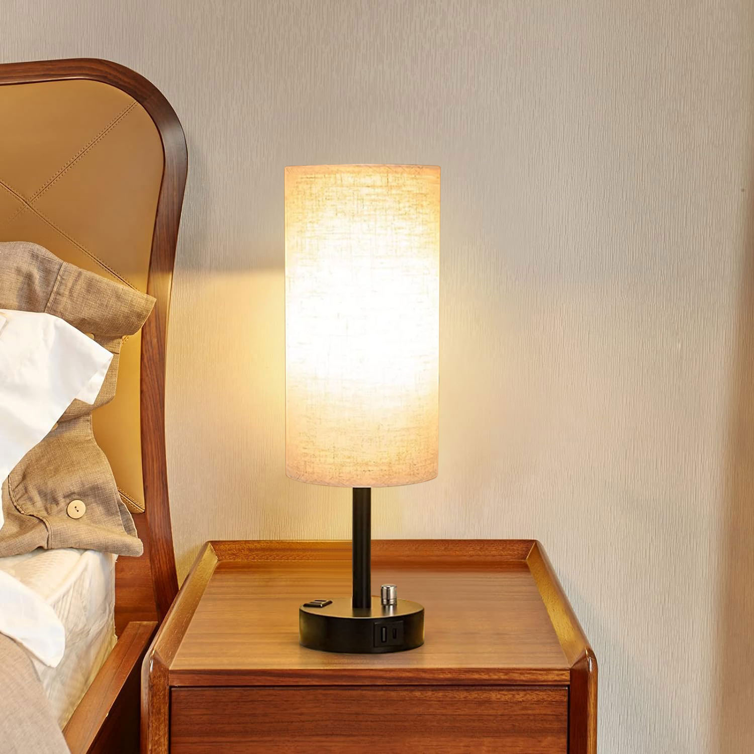 GVDV Bedside Table Lamp with USB Charging Port, Dimmable photo 8