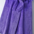 thumbnail image 2 of SWSMCLT Men's Billowy Fleece Bathrobe Bathrobes Belt Chic Fall Chunky Lapel Baggy Loungewear Calf Length Plush Purple Small, 2 of 5