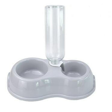 Shldybc Dog Cat Feeder and Water Dispenser, Food Feeder and Waterer Set with Pet Food Bowl, Pet Drinking Water Feeder Pet Double Bowl 500Ml Drinking Water Feeder