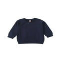 thumbnail image 1 of Baby Solid Color Pullovers Winter Warm Long Sleeve Crew Neck Sweatshirts, 1 of 7