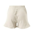 thumbnail image 3 of Vedolay Women's Fashion Shorts Elastic High Waist Solid Casual Fit Shorts,Z4-White XXL, 3 of 5