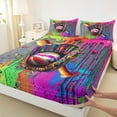 thumbnail image 2 of jejeloiu Baseball Queen Sheet Sets,Ball Sport Game Flat Sheet,Multicolor Splatter Ink Queen Fitted Sheet For Children,Microfiber Bedroom Decor,4pcs, 2 of 7