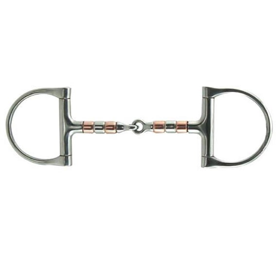 Coronet 211607 4.5 in. Copper & Steel Roller Dee Snaffle Bit