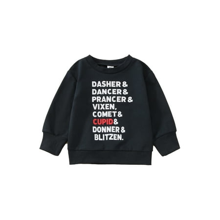 

Bagilaanoe Toddler Baby Girl Boy Casual Sweatshirt Long Sleeve Letter Print Pullover 6M 12M 18M 3T 4T 5T Kids Loose Tee Tops