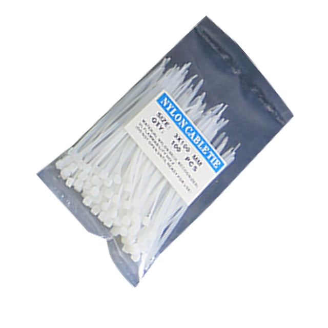 Paquete de 100 bridas de nailon para cables, anillo de sujeción reutilizable de alta resistencia, correas de Color sólido, suministros para el Almacenamiento y organización del hogar Blanco Bewildely JJ19795-06