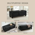 thumbnail image 3 of CQSXDA 48" Ottoman Bench Upholstered Faux Leather with Storage, for Hallway or Bedroom, Black, 3 of 12