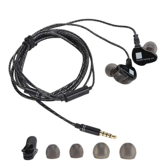 DEWIN Wired Deep Bass HIFI Earphones QuadCore DualDynamic Driver F4 Earphones HIFI Earbuds