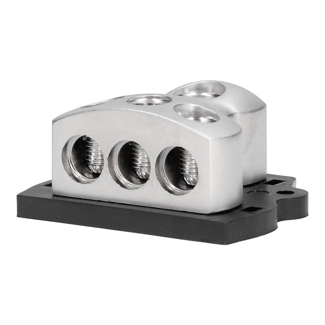3-Way Power Distribution Block Audio Fuse Holder, Plated,On Wire Clamp, High Reliability, for Car Amplifier Systems