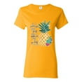 thumbnail image 1 of Pineapple Stand Tall Wear Crown And Stay Sweet Inside Arty Inspirational Pop Culture Womens Graphic T-Shirt, Gold, Medium, 1 of 3